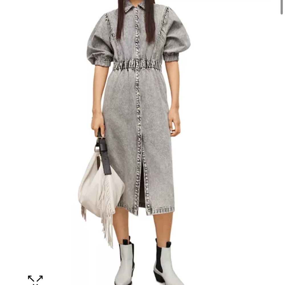 All Saints OSA Gray Denim MIDI Dress SIZE 6